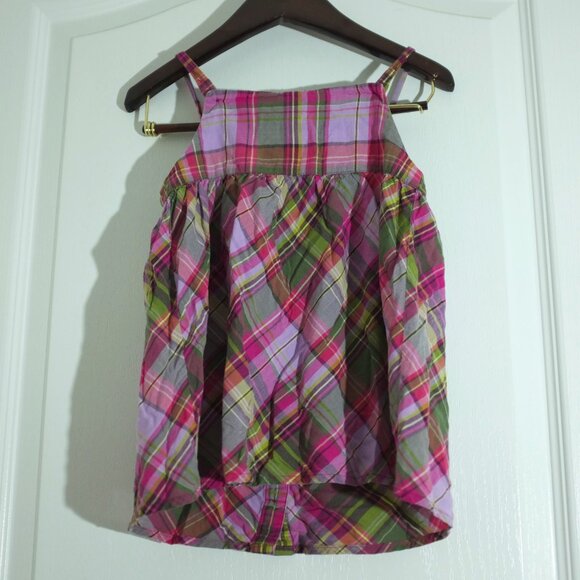 Baby Gap pink and green plaid tank top tunic blouse 4T - Picture 2 of 6